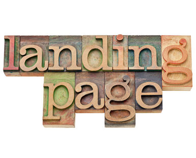 Landing page Letter pieces spelling landing page