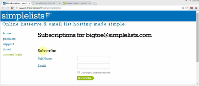 Customize a landing page in Simplelists A screenshot of a Simplelists landing page