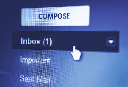 A photo of the inbox button in an email system