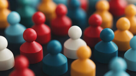 An image of people pieces with different colors