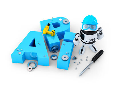 Robot with tools and application programming interface sign