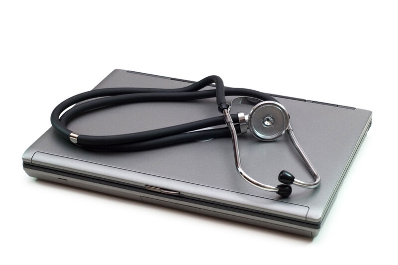 It is important to test email security settings to ensure that all including DKIM are functioning correctly A picture of a stethoscope and laptop illustrating concept of digital security